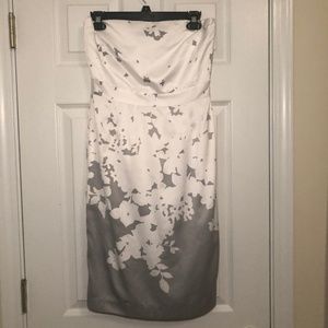 Grey and white floral silk dress! Worn Once